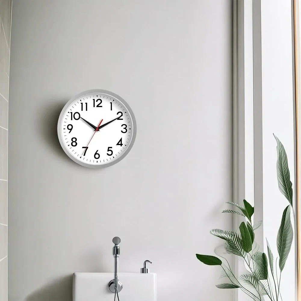 Wall Clock Modern Battery Operated 10 Inch Simpel Silent Non Ticking Decorative
